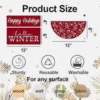 Christmas Stencils 12” Large Christmas Stencils for Crafts Reusable Christmas Stencil Holiday Drawing Templates for Door Hanger Porch Wreath Doormat Window Glass Decor(XMS Half R Stencil 03-14p)