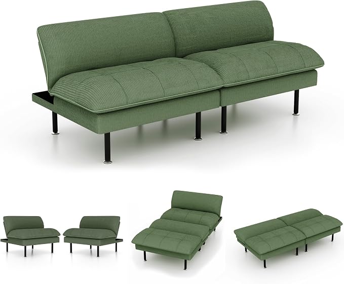 Ribilake 3 Sets 70" Futon Sofa Bed, 4 in 1 Multi-Function Couch Sleeper - Image 3
