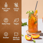 Syruvia Peach Syrup for Drinks 25.4 Ounces Peach Flavoring Syrup - Kosher, Gluten-Free, Ideal for Elevating Your Beverage Adventures