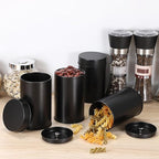JUXYES 12 Pack Tea Tins Canister with Airtight Double Lids, 16 oz Loose Leaf Tea Storage Airtight Kitchen Canisters Tins Can Box for Storage Loose Tea Coffee Herbs and Spices, Black