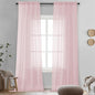 Blush Pink Sheer Curtains 96 Inches Long 2 Panels by OVZME