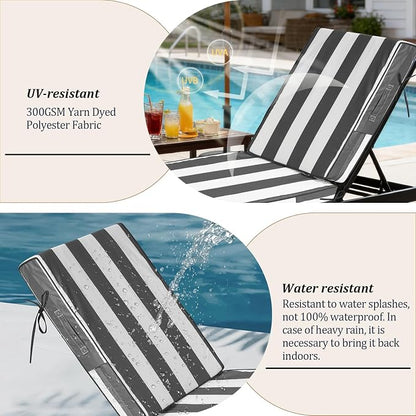 80x26x4in Lounge Cushions for Outdoor Furniture, Outdoor Lounge Chair Cushions - Image 4