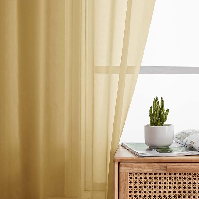 Kitchen Curtains 24 Inch Length Tier 2 Pieces, Cafe Bathroom Basement Rod - Image 3