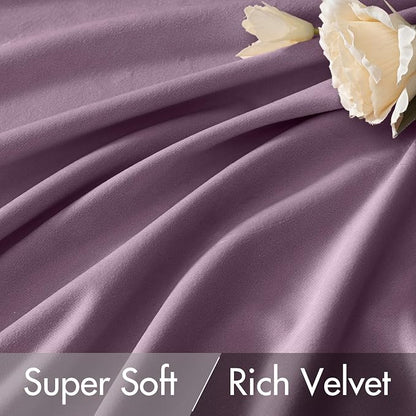 MIULEE Lavender Velvet Curtains 52x90 inches Luxury Blackout Curtains | Thermal - Image 4