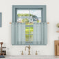 Short Kitchen Linen Curtains 24 Inch Length by LAMIT