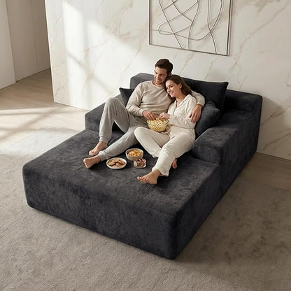 Sytopia Chaise Lounge with Armrests, Oversized Sofa Bed with 3 Pillows - Image 7