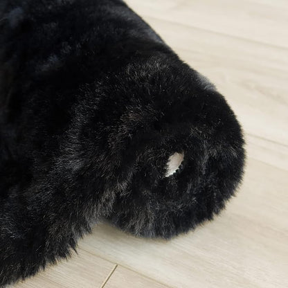 ORINOVA Black Fluffy Rug 5x7 Area Rugs - Image 8