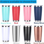 Pandance 20oz Stainless Steel Insulated Tumblers with Lid and Straw Bulk, Double Wall Vacuum Water Cups for Hot & Iced Coffee Drinks Travel Mug (White, 8 pack)