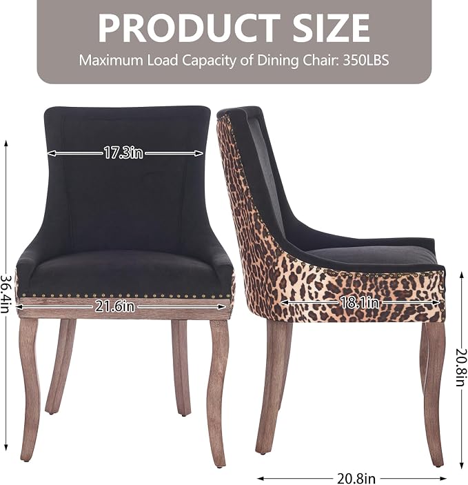 Modern Dining Chairs Set of 2, High Back Dining Chairs Side Chairs - Image 3
