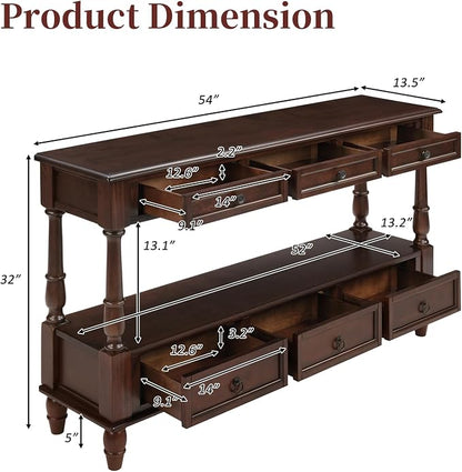 Vintage Solid Wood Console Table - Image 2