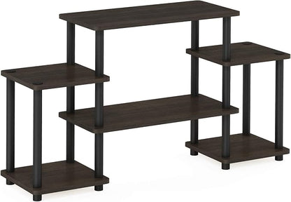 Furinno Turn-N-Tube No Tools Entertainment TV Stands, Dark Brown/Black - Image 6