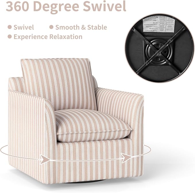 INZOY Swivel Accent Chair Set of 2, Upholstered Square Chair - Image 5