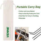 VEHHE Black Metal Straws Reusable Stainless Steel Straws with Cleaning Brush for 20/30 Oz for Yeti RTIC SIC Ozark Trail Tumblers (Black)
