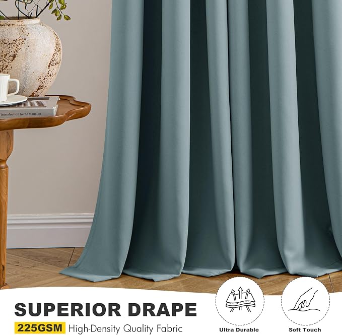 MIULEE Blackout Curtains for Bedroom 2 Panels 40 x 54 Inch Long Dusty Blue | - Image 5