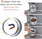 58mm Espresso Tamper Set - Spring-loaded Coffee Tamper, Adjustable Depth Espresso Distributor Leveler, Magnetic Dosing Funnel Aluminum Metal, Reusable Puck Screen, Fit for 58mm Portafilters