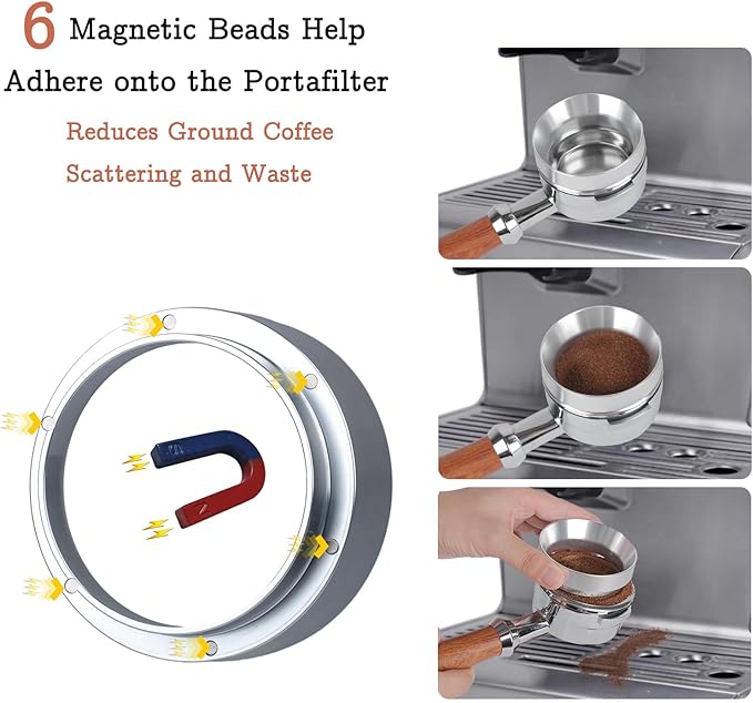 51mm Espresso Tamper Set - Dual-Spring Calibrated Coffee Tamper, 8-Needle WDT Tool Espresso Distribution Tool, Magnetic Aluminum Dosing Funnel, Reusable Puck Screen, Fit for 51mm Portafilters