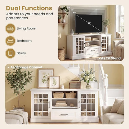 Giantex Farmhouse TV Stand for 65/70 Inch TV, Tall Entertainment Center - Image 5