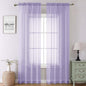 Lavender Sheer Curtains 90 Inches Long 2 Panels Set, Light Filtering Solid by Lecloud