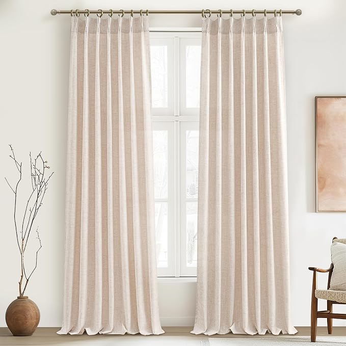 PleatedDrapes Modern Farmhouse Style Light Filtering Curtains by PleatedDrapes