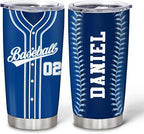 Hyturtle Personalized Baseball Tumbler Baseball Players Design Stainless Steel Double Walled Vacuum Insulated Tumblers 20oz30oz Coffee Travel Mug Cup Christmas Gift For Men Boys Friends Dad Sports Fan