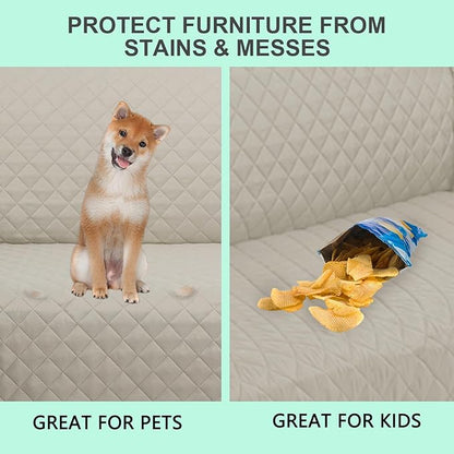 Reversible 45" Small Loveseat Sofa Covers, Friendly Furniture Protector - Image 5