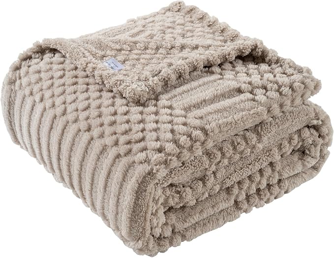 60x80 Inch Brown Twin Blanket by LUSSENAHOME