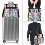 Watercolor Rainbow Hearts Pattern Coffee Maker Carring Bag Travel Storage Tote Bag Compatible with Keurig K-Mini or K-Mini Plus Portable Single Serve Coffee Brewer Case with Pockets for K-cup Pods