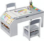 5-in-1 Kids Art Table and Chairs, Toddler Table and Chair Set, Craft Play Desk by JOCOEVOL