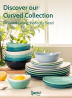 Sweese Porcelain Dinner Plates - 11 Inch Dinner Plates Set of 6 - Dishwasher, Microwave, Oven Safe - Azure Dreamscape Color