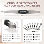 16-Piece Stainless Steel Measuring Cups and Spoons Set, Strong Magnetic Nesting Design 7 Cups 8 Spoons with Leveler, Double Measurement Markings for Dry & Liquid Ingredients, Black