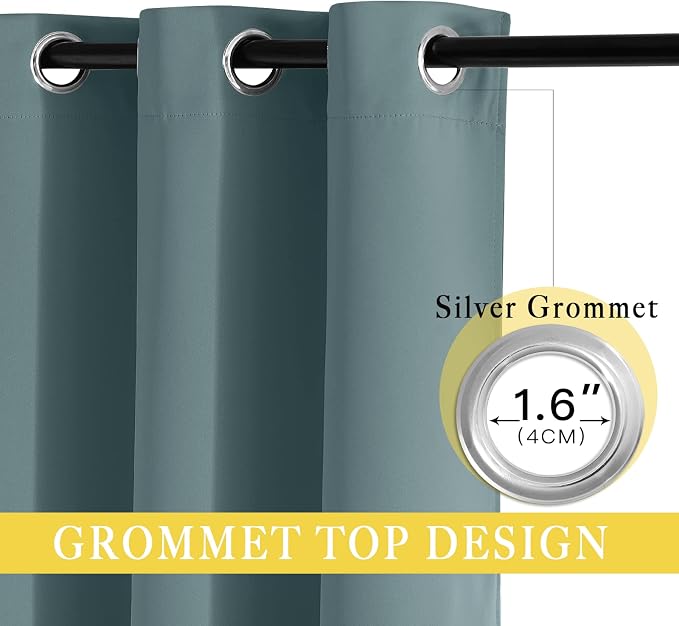 NICETOWN Greyish Blue Sliding Door Curtain - Image 2