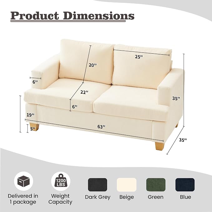 Apicizon Cloud Couches Living Room Furniture Sets, Loveseat Sofa Set of 2 & 3 - Image 2