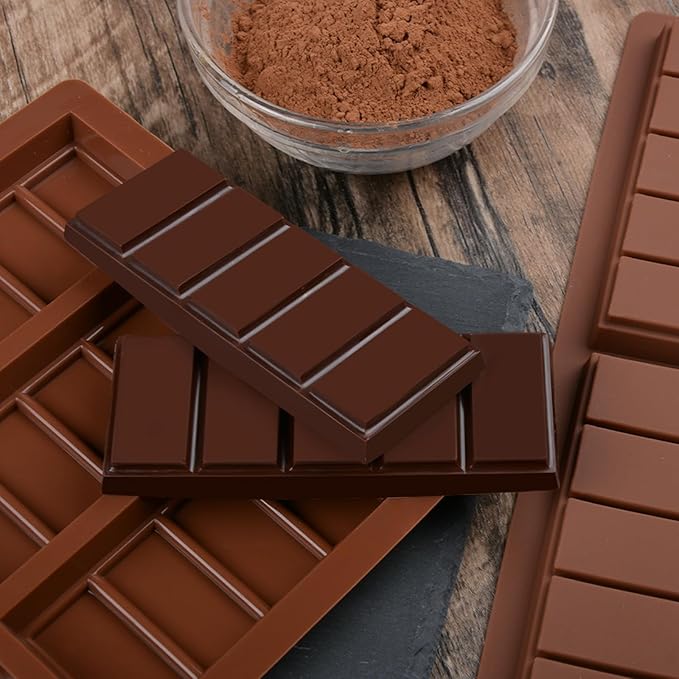 Chocolate Bar Mold, Deep Silicone Bar Mold for Stuffed Chocolate Bar, Wax Melt, Candy Bar Mold 1 Pack (5 Snap)