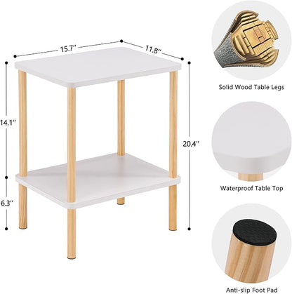 Apicizon 2 Tier End Table Set of 2, Small Side Table - Image 3