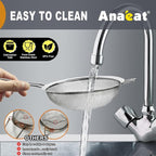 Anaeat Fine Mesh Strainers - Premium Stainless Steel Colander Sieve Sifters, with Durable Mesh and Sturdy Handle, Excellent for Sifting Dry ingredients, Flour, Pastas, Rice, Tea (2.8"+4.73"+7.09")