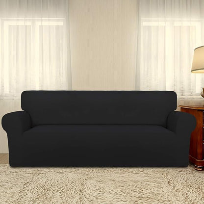 PureFit Stretch Couch Covers for Sofa Large Sofa Slipcovers Black | 1-Piece - Image 2