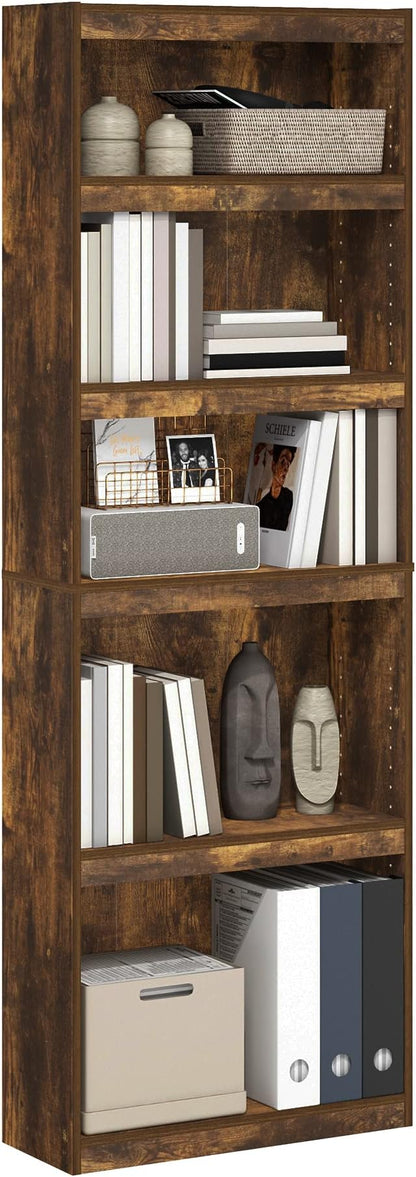 Furinno JAYA Book Shelf, 5-Tier Bookshelf, Enhanced Home Bookcase by Furinno-FitsYourSpaceFitsYourBudget