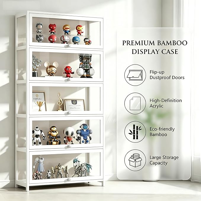 Display Cabinet with Acrylic Door, 5-Tier Curio Cabine, Collectibles Toy - Image 4