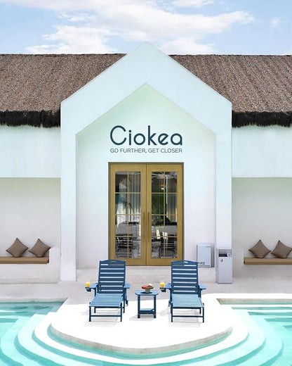 Ciokea Outdoor Chaise Lounge Chair Set of 2, Patio Lounge Chairs - Image 2