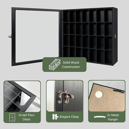 Shot Glass Display Cabinet Solid Wood - Image 4
