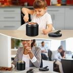 26oz Kids Thermos for Hot Food, Insulated Vacuum Food Jar with Buckle Lid, Stainless Steel Wide Mouth Leak Proof Insulated Lunch Container for School Picnic Travel, Black