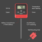 Waterproof Digital Candy Thermometer for Candy Making, Instant Read Cooking Thermometer with Pot Clip, Backlight LCD, 8" Long Probe, Temperature Alarm, ℃/℉ Switch for Kitchen, Outdoor BBQ