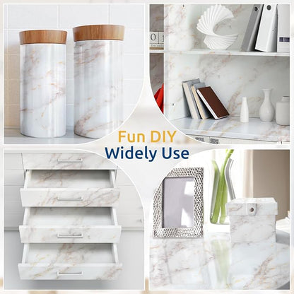 rabbitgoo Glossy Marble Contact Paper Peel and Stick Wallpaper 11.8" x 78.7" - Image 7