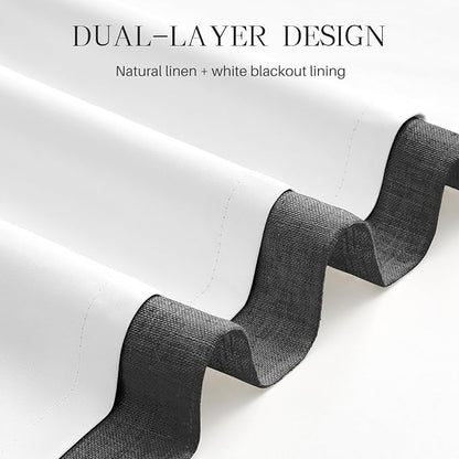 Pinch Pleated Linen Curtains 100% Blackout 108 Inches Long - Image 5