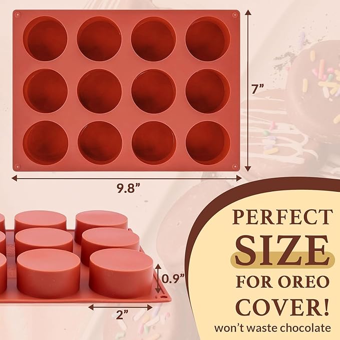 Chocolate Molds,2Pcs Dubai Chocolate Mold and Scraper for Stuffed Bar,Deep Round Fix Chocolate Candy Bar Mold for Filling Knafeh Pistachio Chocolate Bar Kit