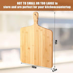 Patelai 12 Packs Wooden Cutting Board Set with Handles Large Kitchen Serving Plain Chopping Board Bulk Gifts for Mom for Vegetables Meat Pizza Cheese Fruit Bread(Bamboo,17 x 13 Inch)