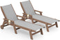 SERWALL Textilene Patio Chaise Lounge Chair Set of 2, 5 Positions Outdoor by SERWALL