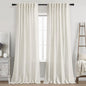 Cream Linen Back Tab Curtains 85 Inch Length by Nanspring