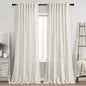 Cream Natural Linen Curtains 90 Inch Length 2 Panels Set by Nanspring