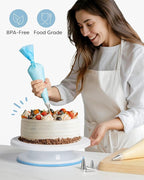 Kootek 71PCs Cake Decorating Kit, Baking Supplies Tools - Includes Cake Stand Turntable, 12 Icing Piping Tips, 2 Frosting Spatulas, 3 Scrapers, 50+2 Piping Bags, Coupler, Video Tutorial, Booklet